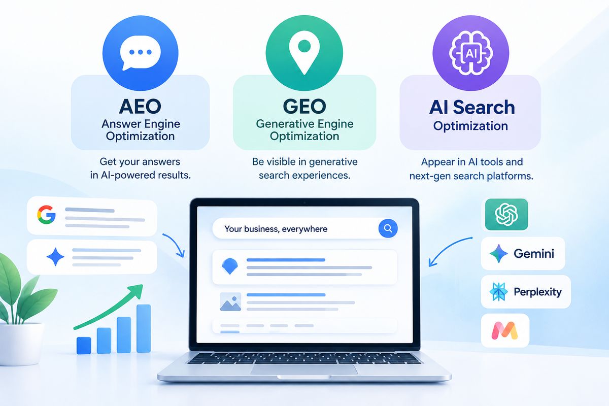 What Are AEO GEO and AI Search Optimization Services