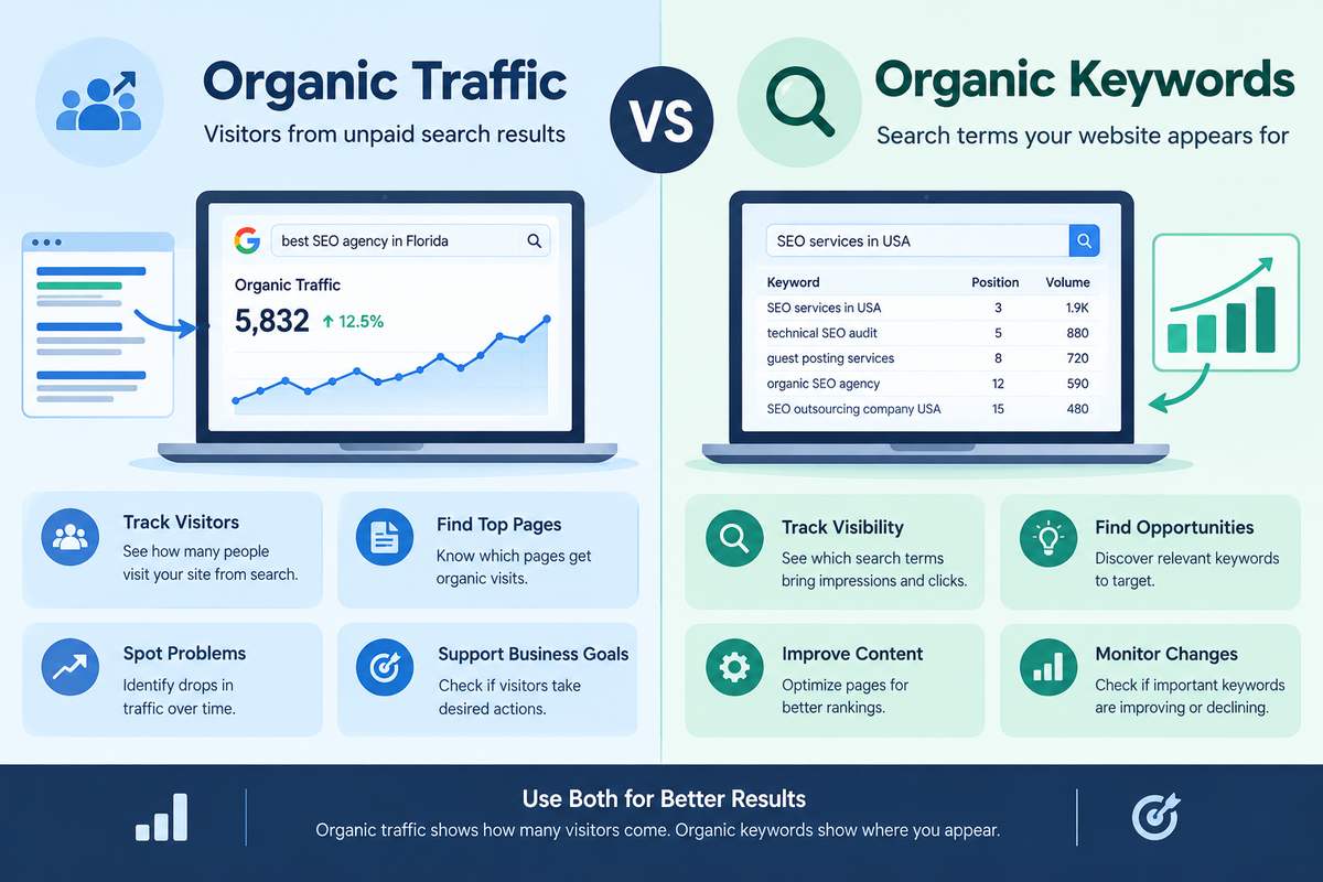 Organic Traffic Vs Organic keywors